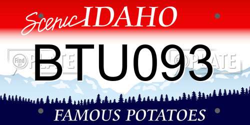 BTU093 Idaho License Plate