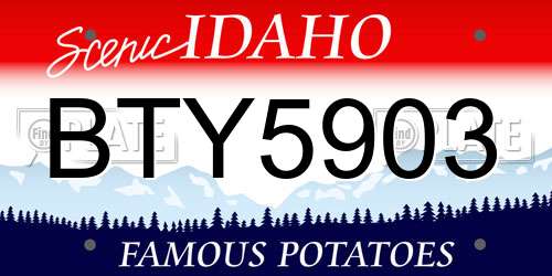 BTY5903 Idaho License Plate