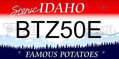 BTZ50E Idaho License Plate