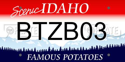 BTZB03 Idaho License Plate