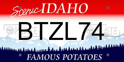 BTZL74 Idaho License Plate
