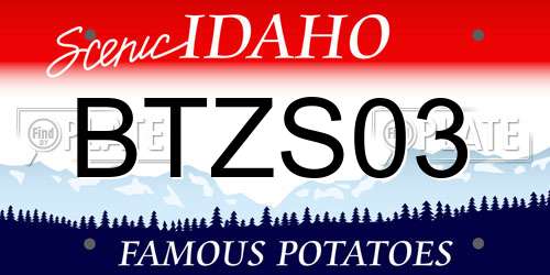 BTZS03 Idaho License Plate