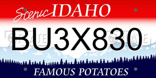 BU3X830 Idaho License Plate