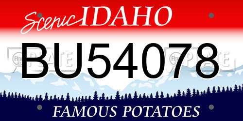 BU54078 Idaho License Plate