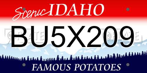 BU5X209 Idaho License Plate