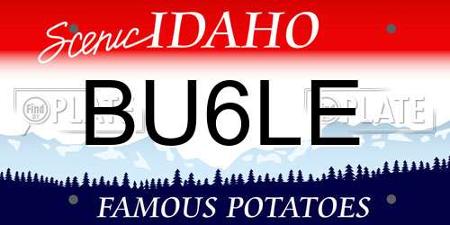 BU6LE Idaho License Plate