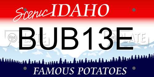 BUB13E Idaho License Plate