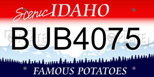 BUB4075 Idaho License Plate
