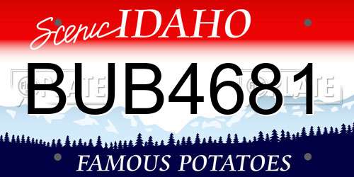 BUB4681 Idaho License Plate
