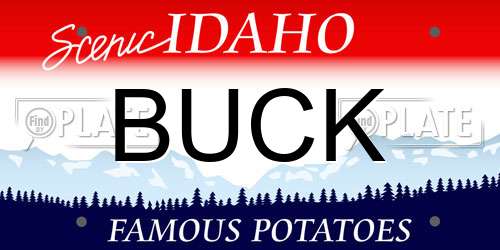BUCK Idaho License Plate