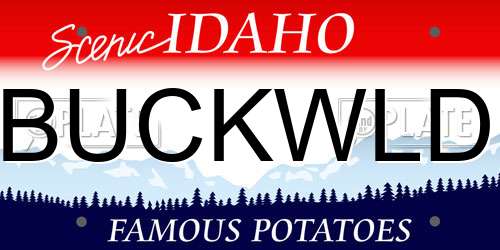 BUCKWLD Idaho License Plate