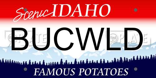 BUCWLD Idaho License Plate