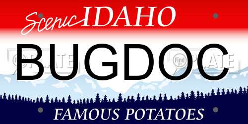 BUGDOC Idaho License Plate