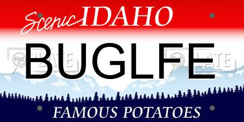 BUGLFE Idaho License Plate