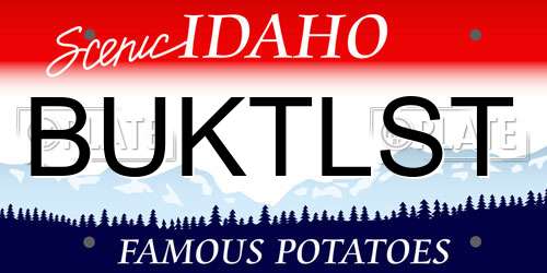 BUKTLST Idaho License Plate
