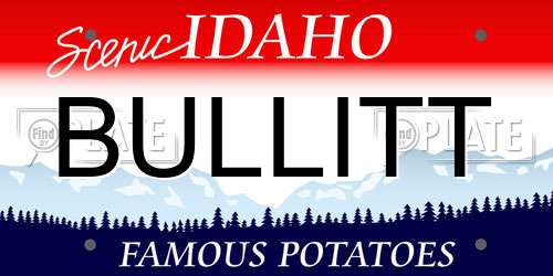 BULLITT Idaho License Plate