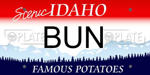BUN Idaho License Plate