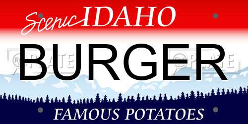 BURGER Idaho License Plate
