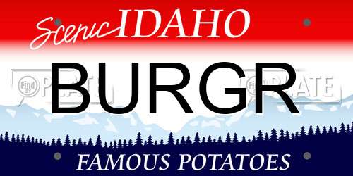 BURGR Idaho License Plate