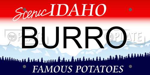BURRO Idaho License Plate