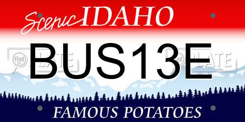 BUS13E Idaho License Plate