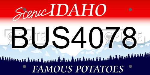 BUS4078 Idaho License Plate