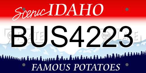 BUS4223 Idaho License Plate