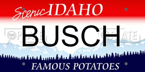 BUSCH Idaho License Plate
