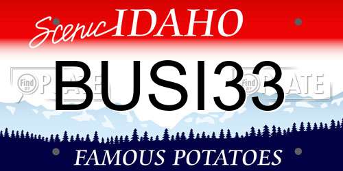 BUSI33 Idaho License Plate