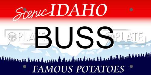 BUSS Idaho License Plate