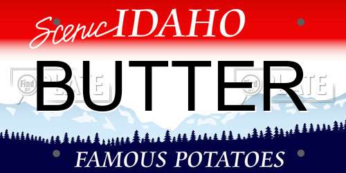 BUTTER Idaho License Plate