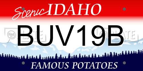 BUV19B Idaho License Plate