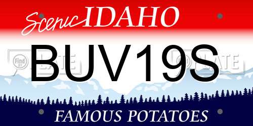 BUV19S Idaho License Plate