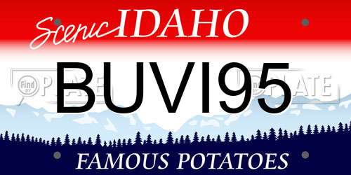 BUVI95 Idaho License Plate