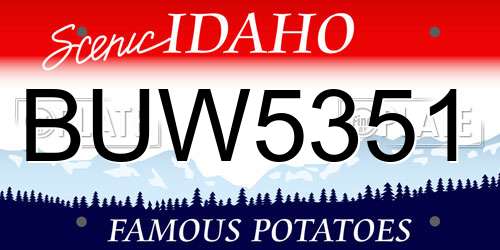 BUW5351 Idaho License Plate