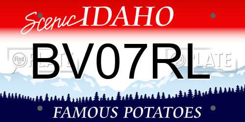 BV07RL Idaho License Plate