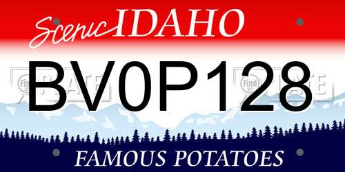 BV0P128 Idaho License Plate