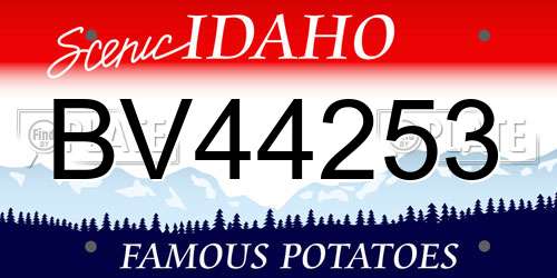 BV44253 Idaho License Plate
