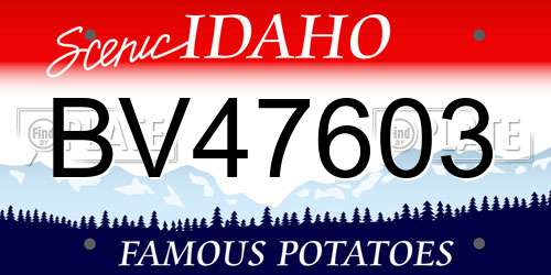BV47603 Idaho License Plate