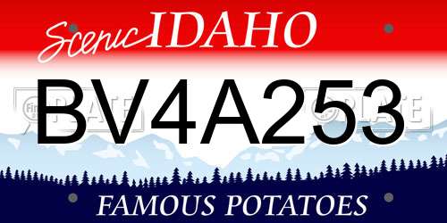 BV4A253 Idaho License Plate