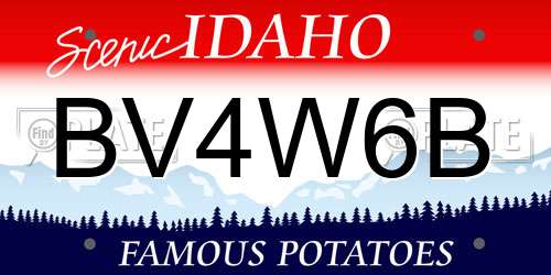 BV4W6B Idaho License Plate