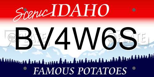 BV4W6S Idaho License Plate