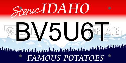 BV5U6T Idaho License Plate