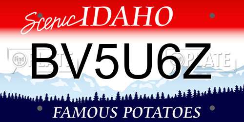 BV5U6Z Idaho License Plate