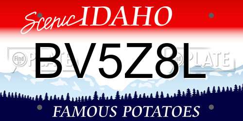 BV5Z8L Idaho License Plate