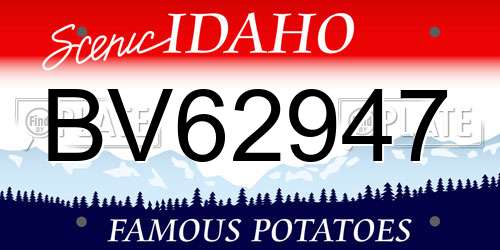 BV62947 Idaho License Plate