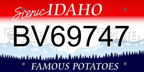 BV69747 Idaho License Plate