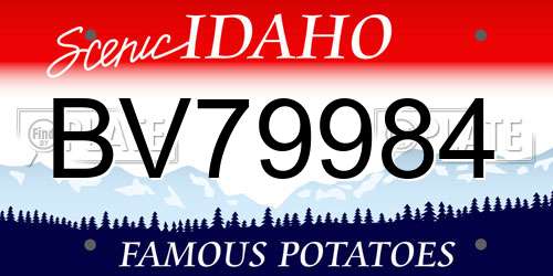 BV79984 Idaho License Plate