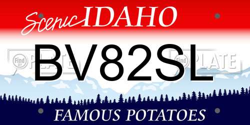BV82SL Idaho License Plate