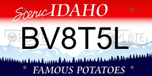 BV8T5L Idaho License Plate